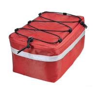 Borsa da bagagliaio per bici con struttura impermeabile, strisce riflettenti, tasche laterali e attacco posteriore sicuro per bici elettriche e biciclette (rosso)