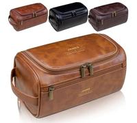 Borsa da bagno in pelle personalizzata da uomo, 9 l, organizer per articoli da toeletta personalizzati con nome/testo, regalo unico per marito, papà, fidanzato, regalo per il testimone dello sposo