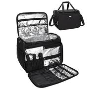 Borsa da barbiere professionale, borsa da parrucchiere, borsa da parrucchiere di bellezza per cosmetici con tracolla, materiale isolante per sacchetti per trucco per capelli