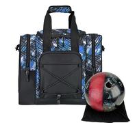 Borsa da bowling, borsa da bowling, borsa per 1 palla, design borsa, cintura regolabile, tasche multifunzionali per uomini e donne, scomparto per asciugamani e scarpe, Blu, vedi descrizione, Vedi
