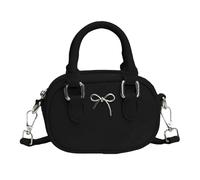 Borsa da bowling da donna Borsa a tracolla con fiocchi adorabili borsa a tracolla in pelle PU Piccola borsa a tracolla stile coreano messaggeri per tutti i giorni Fiocchi belli Crossbody per le donne