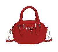 Borsa da bowling da donna Borsa a tracolla con fiocchi adorabili borsa a tracolla in pelle PU Piccola borsa a tracolla stile coreano messaggeri per tutti i giorni Fiocchi belli Crossbody per le donne