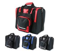 Borsa da bowling Pro Bowl Single Tote - Borsa da bowling con scomparto per scarpe - Portatile con scomparti per accessori - Interno imbottito - Borsa da bowling leggera con tracolla - Nero/Rosso