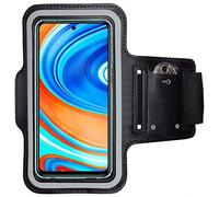 Borsa da braccio CoverKingz per Xiaomi Redmi Note 9 Pro Polsino sportivo con tasca portachiavi, polsino da corsa fitness, polsino per cellulare nero