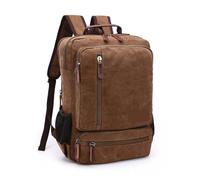 Borsa da cabina Zaino in tela vintage uomo a tracolla viaggio di grande capacità for studenti moda for laptop for notebook maschile Per Uomo e Donna(Coffee)