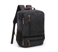 Borsa da cabina Zaino in tela vintage uomo a tracolla viaggio di grande capacità for studenti moda for laptop for notebook maschile Per Uomo e Donna(Black)