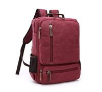 Borsa da cabina Zaino in tela vintage uomo a tracolla viaggio di grande capacità for studenti moda for laptop for notebook maschile Per Uomo e Donna(Red)