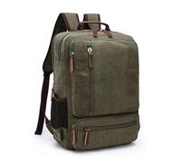 Borsa da cabina Zaino in tela vintage uomo a tracolla viaggio di grande capacità for studenti moda for laptop for notebook maschile Per Uomo e Donna(Green)