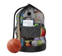 Borsa da calcio:Borsa a rete resistente con agnello e grande capacità | per attività ricreative all'aperto per sport, spiaggia, calcio, scuola, picnic, pallavolo, parco