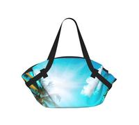 Borsa da campeggio pieghevole con stampa a tema oceano tropicale spiaggia borsa da viaggio impermeabile materasso da campeggio per parco all'aperto spiaggia