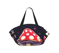 Borsa da campeggio pieghevole con stampa di funghi magici borsa da viaggio impermeabile materasso da campeggio per parco all'aperto spiaggia