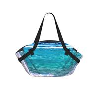 Borsa da campeggio pieghevole con stampa di mare tropicale da spiaggia bianca borsa da viaggio impermeabile materasso da campeggio per parco all'aperto spiaggia