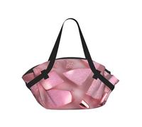 Borsa da campeggio pieghevole con stampa glitter in oro rosa borsa da viaggio impermeabile materasso da campeggio per parco all'aperto spiaggia