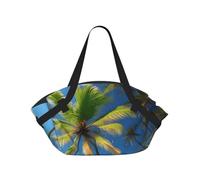 Borsa da campeggio pieghevole con stampa tropicale con palme Hawaii, borsa da viaggio impermeabile, materasso da campeggio per parco all'aperto spiaggia