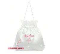 Borsa da chiesa personalizzata con nome, "Dio benedica la nipote/figlia", per prima comunione, matrimonio, damigella, decorazione regalo da madrina per battesimo, cresima, multifunzione, grande capaci