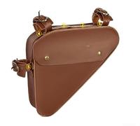 Borsa da ciclismo in pelle, compatta, triangolare, con cinghie regolabili, design classico, per mountain bike e bici da strada (683)