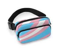 Borsa da cintura alla moda da donna, borsa da cintura portatile, con tracolla regolabile per corsa, escursionismo, viaggi, bandiera LGBTQ Trans astratta colorata