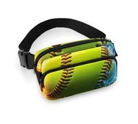 Borsa da cintura alla moda, piccola borsa, portatile con tracolla regolabile per attività all'aperto, allenamento, viaggi, casual, ghiaccio, acqua, fuoco, fiamma, softball, baseball