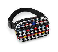 Borsa da cintura alla moda, piccola borsa, portatile con tracolla regolabile per donne e uomini, motivo con fantastici alieni psichedelici