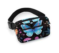 Borsa da cintura alla moda, piccola borsa, portatile con tracolla regolabile per donne e uomini, motivo: luna gotica, rane, falene, farfalle, funghi magici, foglie