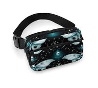 Borsa da cintura alla moda, piccola borsa, portatile con tracolla regolabile per donne e uomini, occultismo, goth, falena, teschio morto, luna