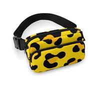 Borsa da cintura alla moda, piccola borsa, portatile con tracolla regolabile per donne e uomini, stampa in pelle di ghepardo e leopardo, colore giallo