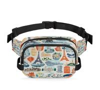 Borsa da cintura con grafica di architettura paesaggistica, Borsa da cintura impermeabile, borsa a tracolla per donne e uomini, regali per le feste
