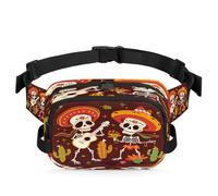 Borsa da cintura con teschio e cactus danzanti, Borsa da cintura impermeabile, borsa a tracolla per donne e uomini, regali per le feste