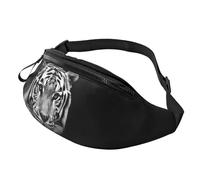 Borsa da cintura da donna alla moda, con tracolla, modello tigre nera e bianca, con tracolla regolabile