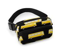 Borsa da cintura da donna alla moda, piccola, portatile, con tracolla regolabile, colore: nero, giallo, scuolabus