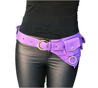 Borsa da cintura da donna medievale Borsa da cintura in tela di moda vintage Marsupio punk regolabile Borsa da esterno Fibbia rotonda Rivetto Tempo libero Confezione multipla, Stile medievale, LA
