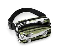 Borsa da cintura decorativa alla moda, piccola borsa, portatile con tracolla regolabile per attività all'aperto, allenamento, viaggi, pesca casual, caccia al black bass, mimetica, bandiera americana-
