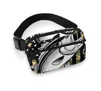 Borsa da cintura decorativa da donna alla moda, piccola borsa, portatile con tracolla regolabile, mimetica bandiera americana, caccia mimetica, pesca al black bass