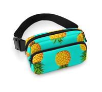 Borsa da cintura decorativa per abiti alla moda da donna, piccola borsa, portatile con tracolla regolabile, motivo: pini tropicali capovolti