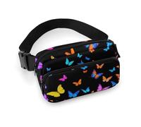 Borsa da cintura decorativa per abiti alla moda da donna, piccola borsa, portatile con tracolla regolabile, farfalla monarca arancione colorata