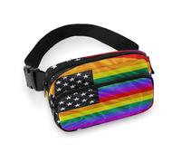 Borsa da cintura decorativa per abiti alla moda da donna, piccola borsa, portatile con tracolla regolabile, stile retrò vintage, bandiera americana LGBT Gay Pride