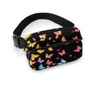 Borsa da cintura decorativa per abiti alla moda da donna, piccola borsa, portatile con tracolla regolabile, farfalla monarca arancione colorata