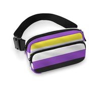 Borsa da cintura decorativa per abiti alla moda, piccola borsa, portatile con tracolla regolabile per attività all'aperto, allenamento, viaggi, casual NON BINARY Flag