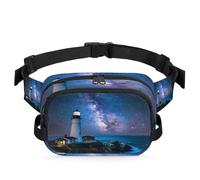 Borsa da cintura impermeabile con faro e cielo stellato, borsa a tracolla per donne e uomini, regali per le feste