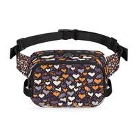 Borsa da cintura impermeabile con foglie d'amore viola, borsa a tracolla per donne e uomini, regali per le feste