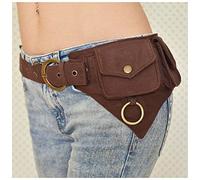 Borsa da cintura in tela punk medievale, borsa da viaggio casual con borchie per sport all'aria aperta da donna, borsa da cintura hip-hop da strada, stile medievale (marrone)