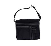 Borsa da cintura per attrezzi, cintura per attrezzi in tessuto Oxford leggera con molteplici tasche e fibbia resistente per il giardinaggio, l’arrampicata e i lavori all’aperto, in (Nera)