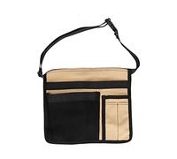 Borsa da cintura per attrezzi, cintura per attrezzi in tessuto Oxford leggera con molteplici tasche e fibbia resistente per il giardinaggio, l’arrampicata e i lavori all’aperto, in (nero+kaki)