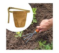 Borsa da cintura per attrezzi da giardino, in tela, con tasche multiple, impermeabile, portatile, per uomini e donne, forbici resistenti, per tosaerba, uso domestico (marrone)