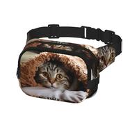 Borsa da cintura per donna e uomo, Borsa da cintura a forma di gatto, da portare sotto la coperta, con spallacci regolabili, borsa da viaggio a tracolla