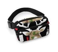 Borsa da cintura portatile da donna, alla moda con tracolla regolabile, motivo mimetico, bandiera americana, caccia, nero