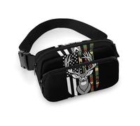 Borsa da cintura portatile da donna, alla moda, piccolo zaino con tracolla regolabile per corsa, escursionismo, viaggi, mimetica, bandiera americana, caccia, mimetica, nero