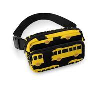 Borsa da cintura portatile da donna, alla moda, piccolo zaino con tracolla regolabile per corsa, escursionismo, viaggi, scuolabus, nero e giallo