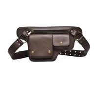 Borsa da cintura rinascimentale | Borsa a tracolla regolabile con tasche multiple | Borsa da costume rinascimentale per donne uomini | Pirata Cosplay Running Festival Voyage, GN, marrone scuro, Fare