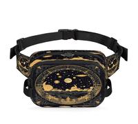 Borsa da cintura Totem Black Gold Tribe, Borsa da cintura impermeabile, borsa a tracolla per donna e uomo, regali per le feste